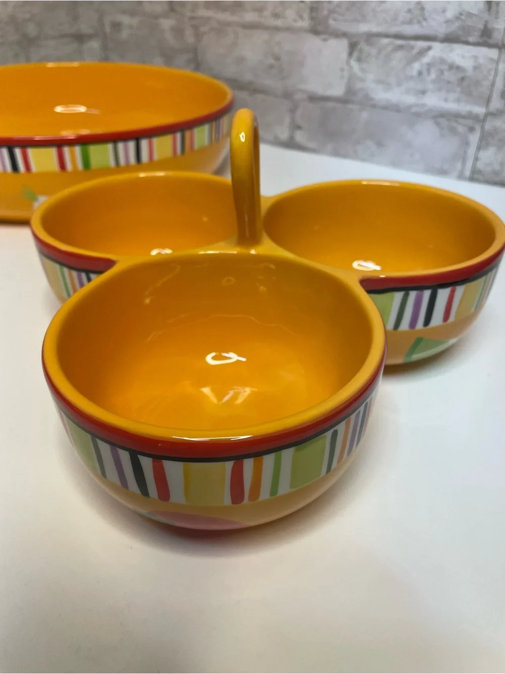 Crate & Barrel Mambo Margarita Chip & Dip Set Bowl Small Bowl Salter Serving
